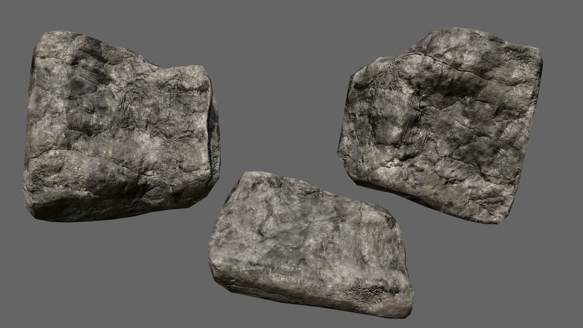 rocks set in sizes Low-poly 3D model_20