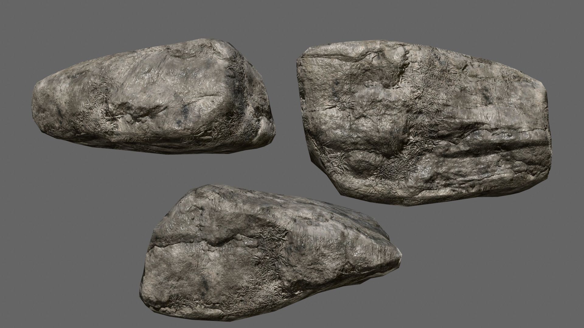 rocks set in sizes Low-poly 3D model_25