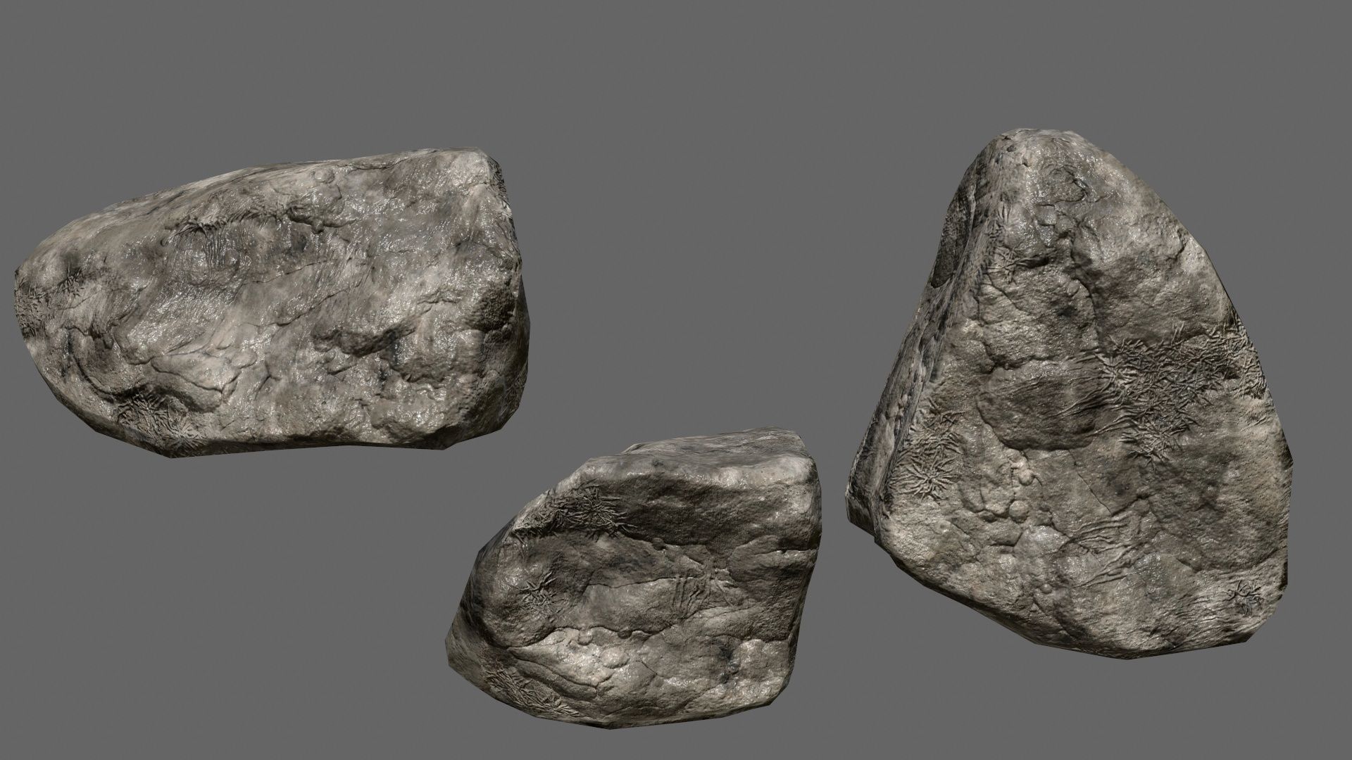 rocks set in sizes Low-poly 3D model_15