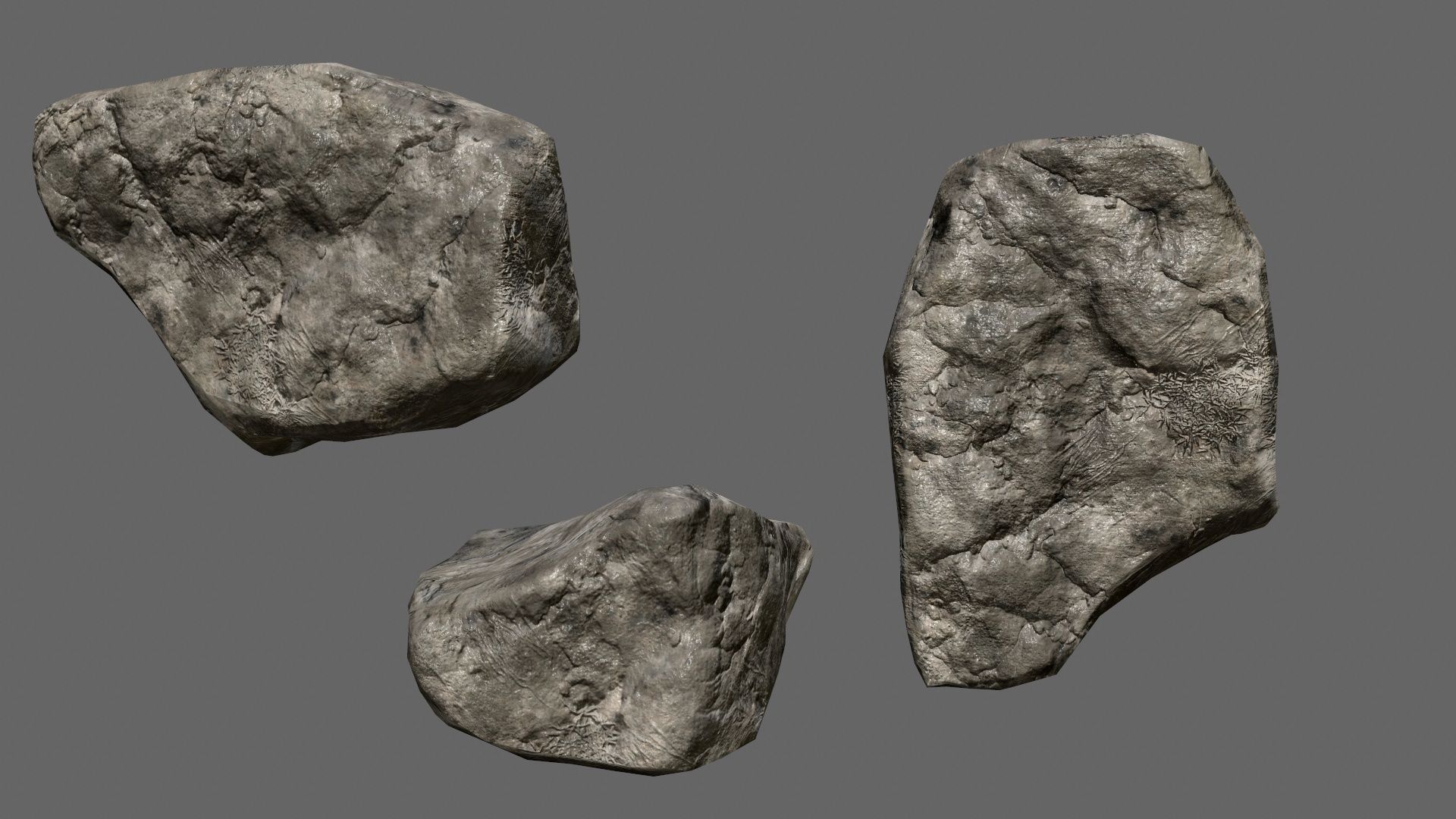 rocks set in sizes Low-poly 3D model_23