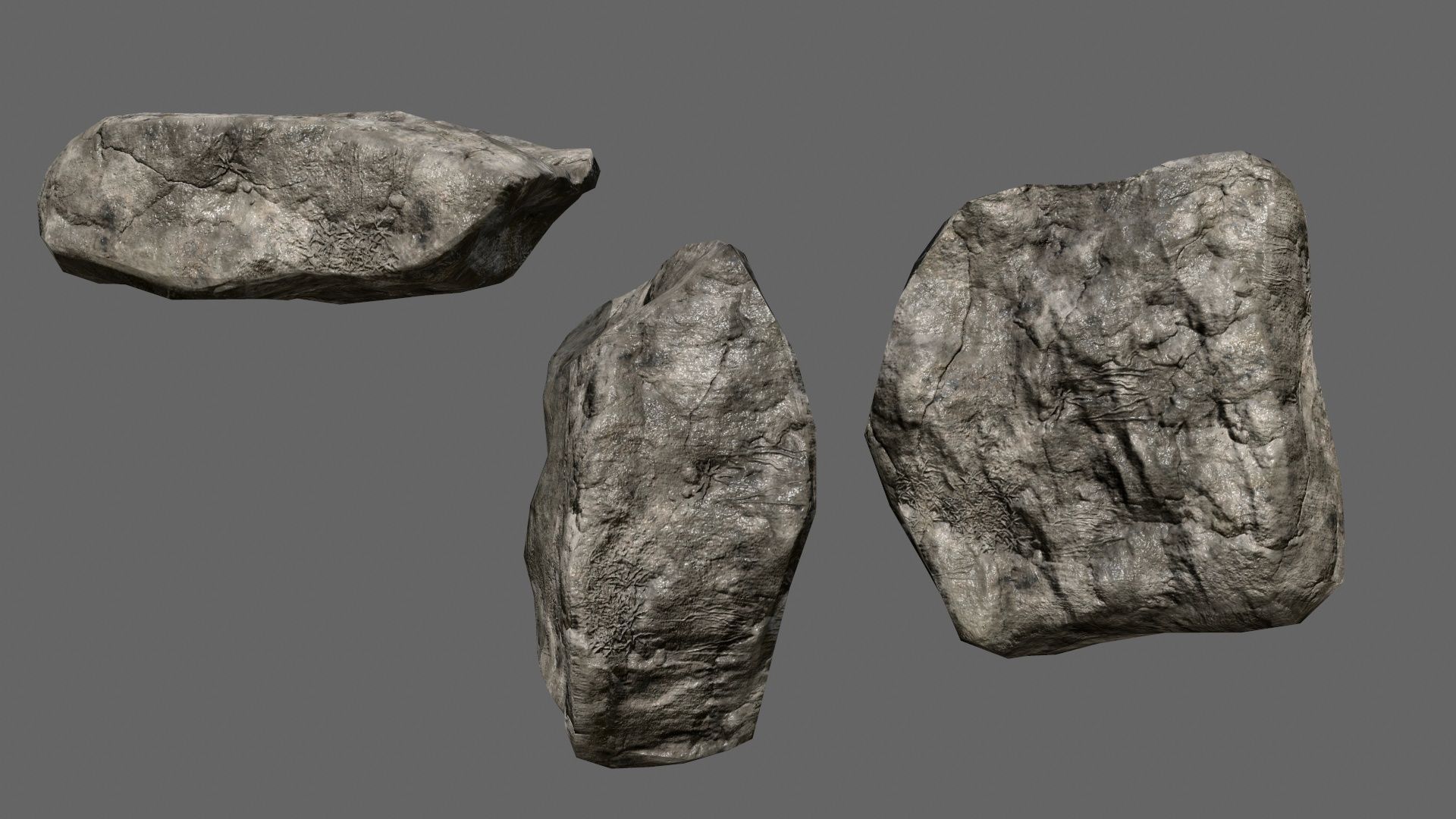 rocks set in sizes Low-poly 3D model_7
