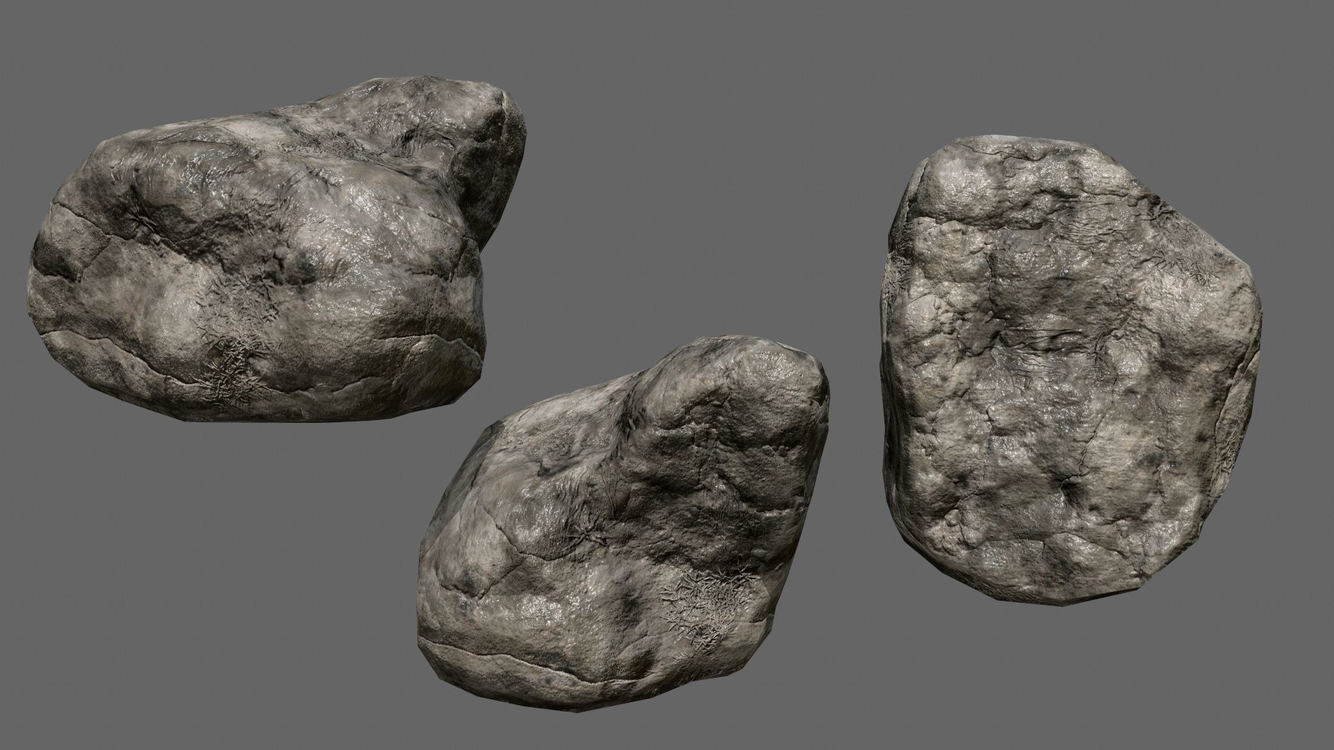 rocks set in sizes Low-poly 3D model_11