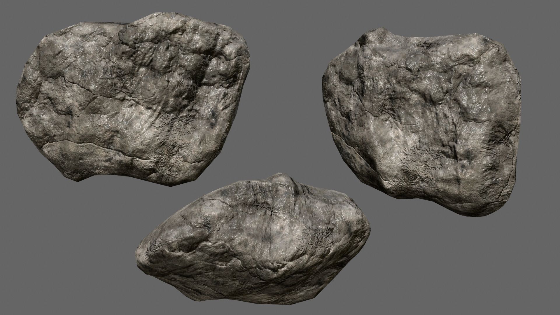 rocks set in sizes Low-poly 3D model_19
