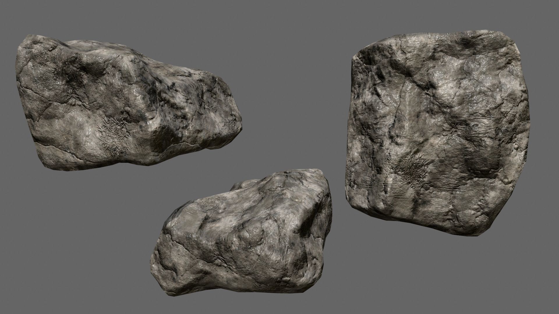rocks set in sizes Low-poly 3D model_21