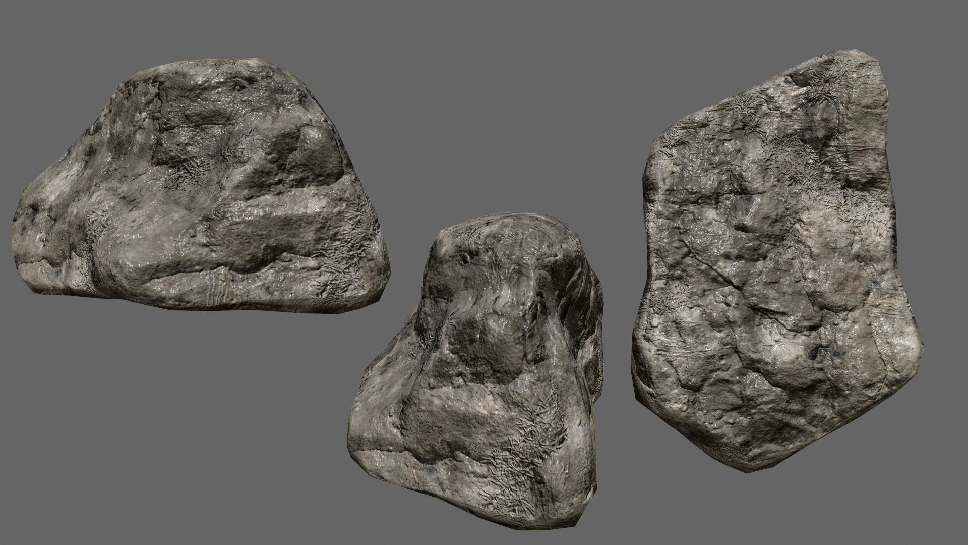 rocks set in sizes Low-poly 3D model_9