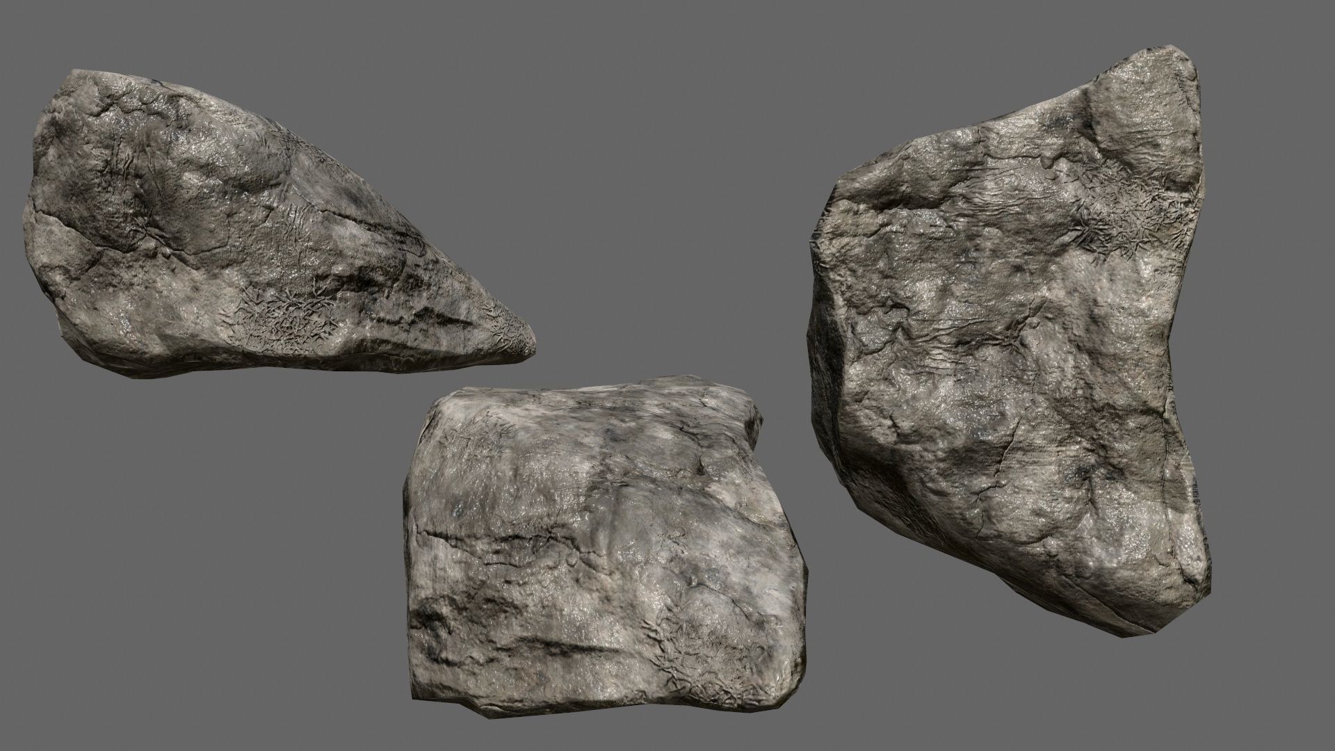 rocks set in sizes Low-poly 3D model_18