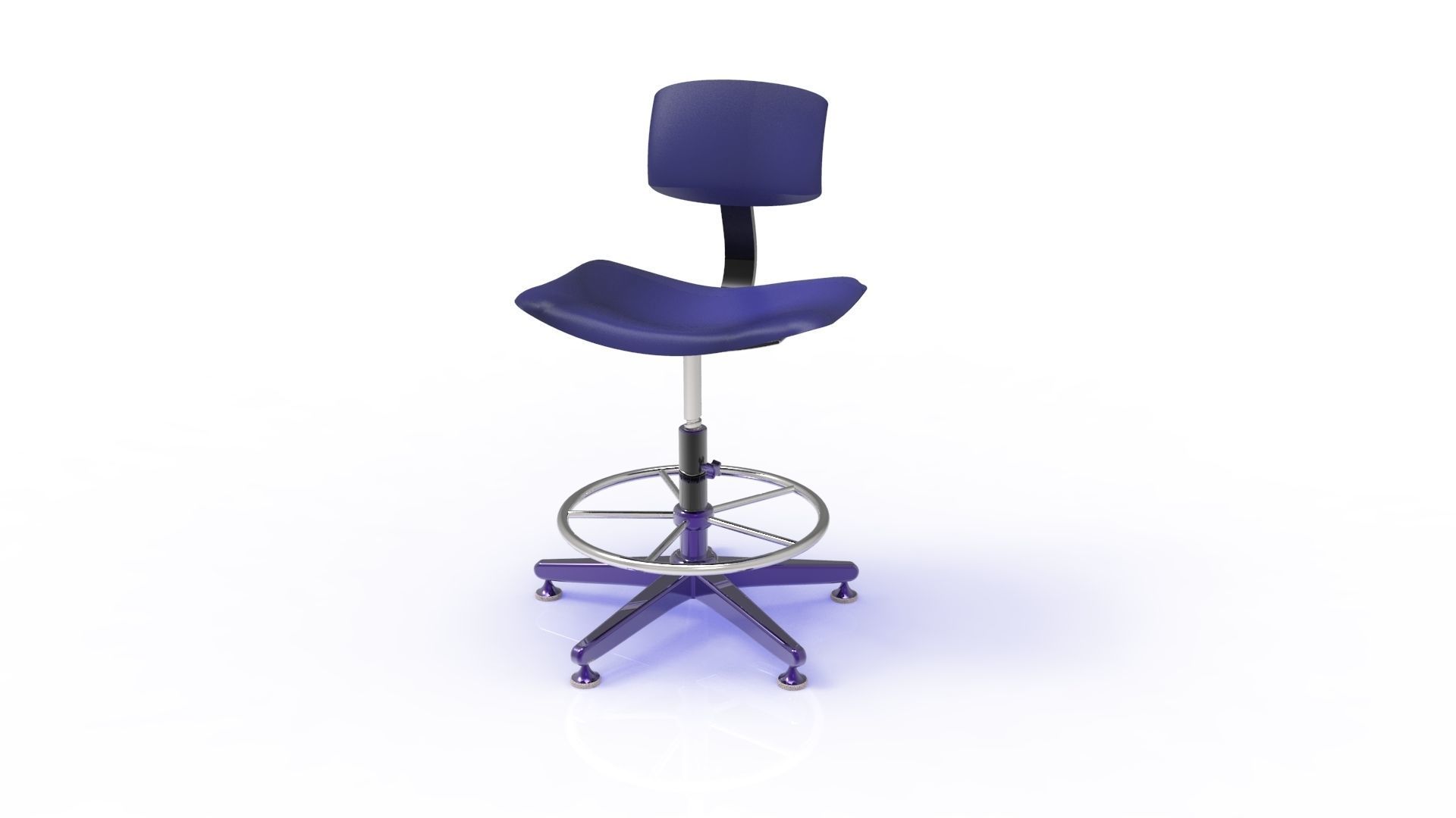Ergonomic chair Low-poly 3D model_3