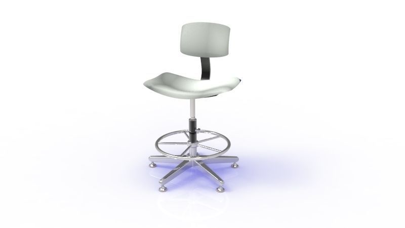 Ergonomic chair Low-poly 3D model_9