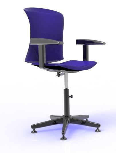 Ergonomic chair Low-poly 3D model_11