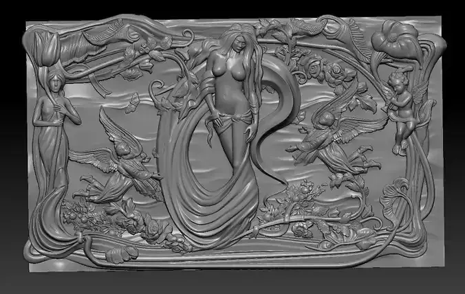 very beautiful girl relief 