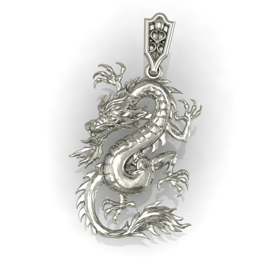 dragon  pendant  3D print model_2