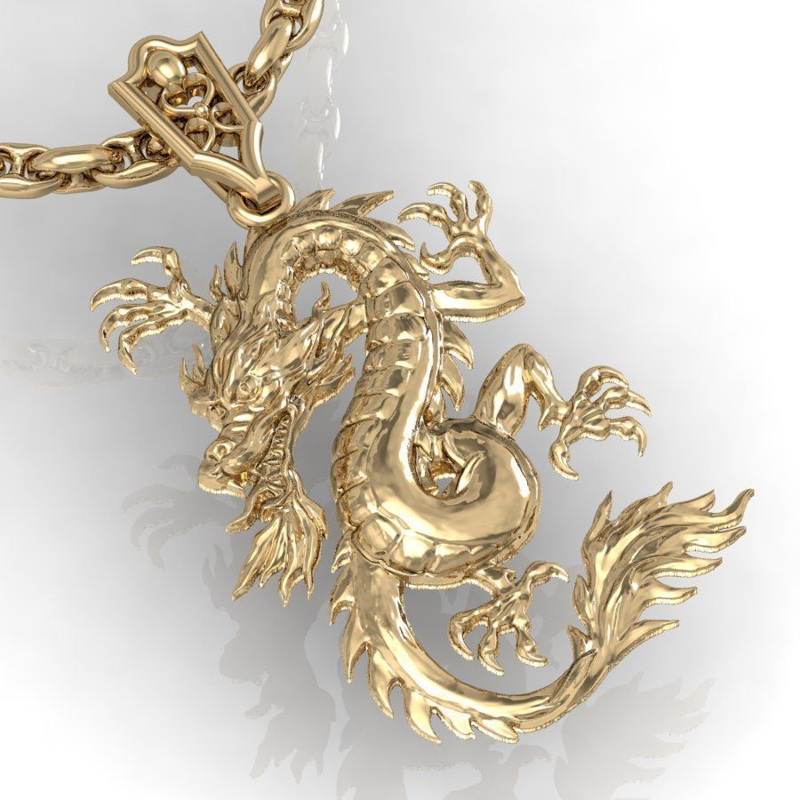 dragon  pendant  3D print model_3