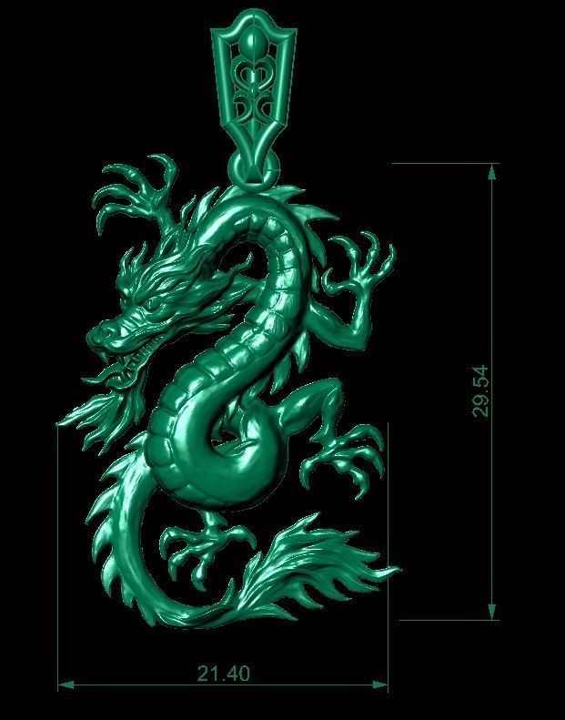 dragon  pendant  3D print model_5