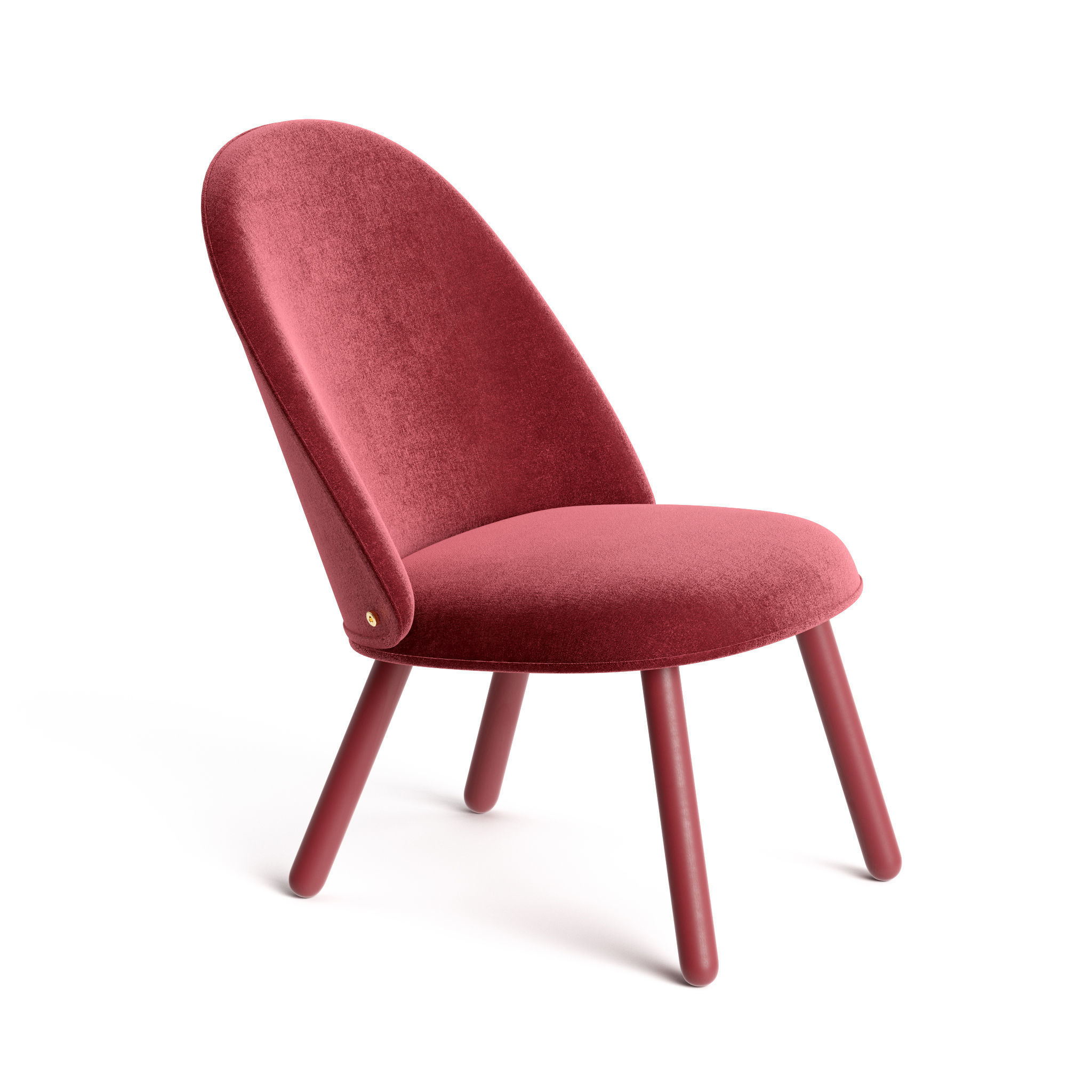 Ace Lounge Chair and Cap Table Lamp Low-poly 3D model_5