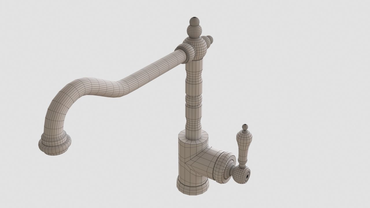 Glittran kitchen mixer tap faucet 3D model_4