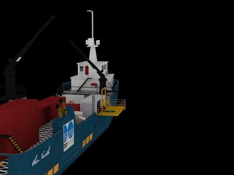 Merchant Ship Free 3D model_4