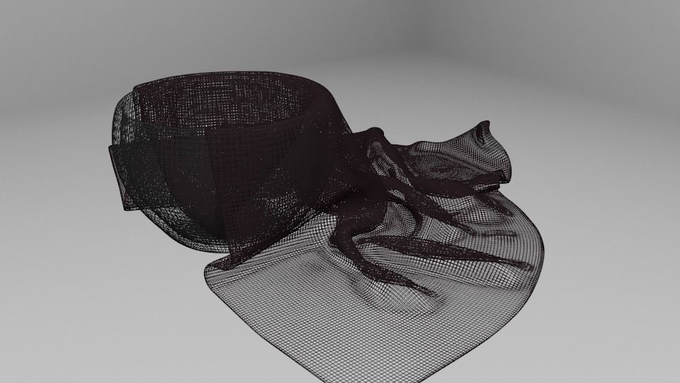 Glass Bowl with Cloth Napkin 3D model_5