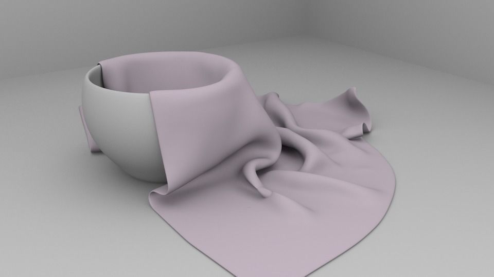 Glass Bowl with Cloth Napkin 3D model_4
