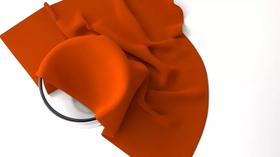 Glass Bowl with Cloth Napkin 3D model_0