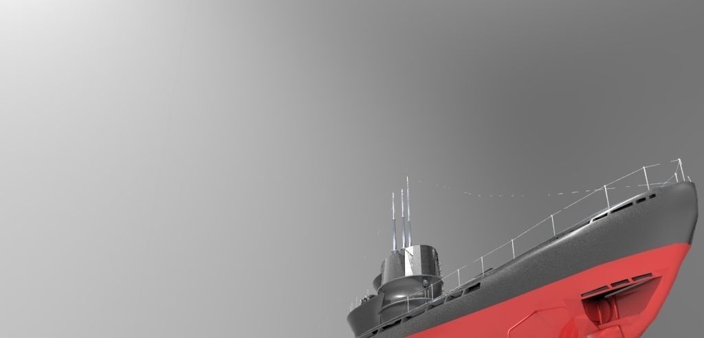 U Boat submarine Free 3D model_7