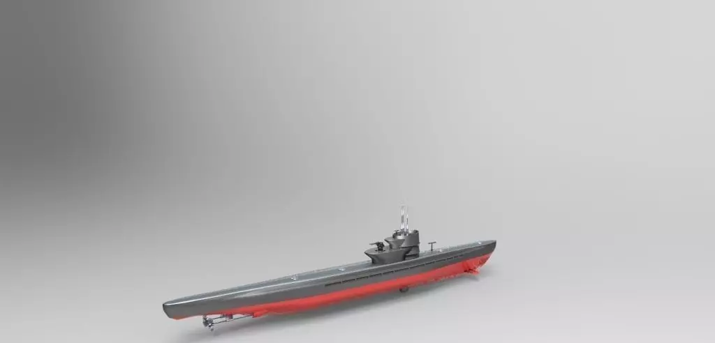 U Boat submarine Free 3D model_0