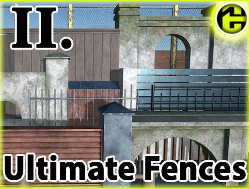 Ultimate Fence Package 2 Low-poly 3D model