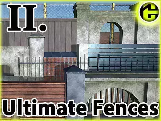 Ultimate Fence Package 2 Low-poly 3D model