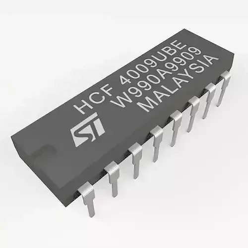 chip DIL16 Low-poly 3D model