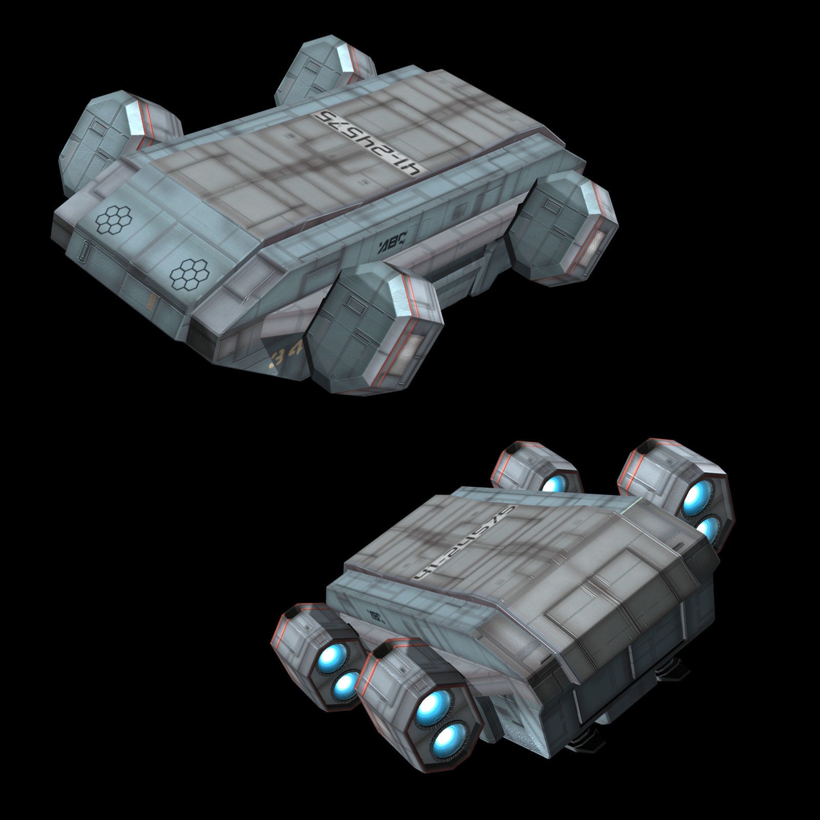 Transport Shuttle Low-poly 3D model_3