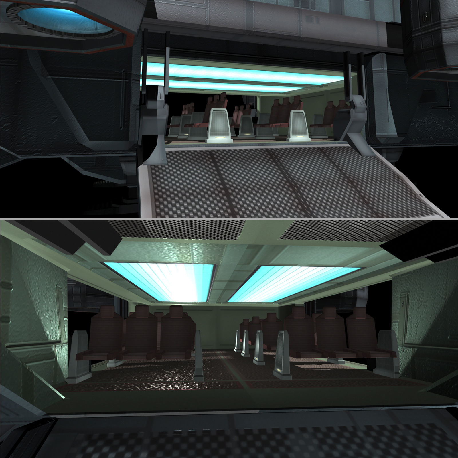 Transport Shuttle Low-poly 3D model_4