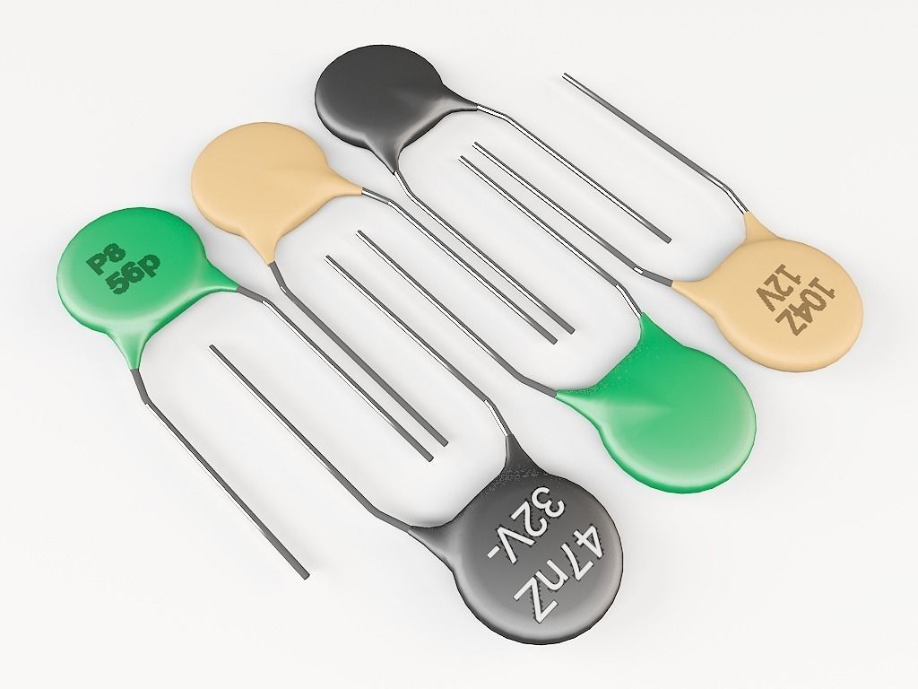 ceramic capacitor Low-poly 3D model_2