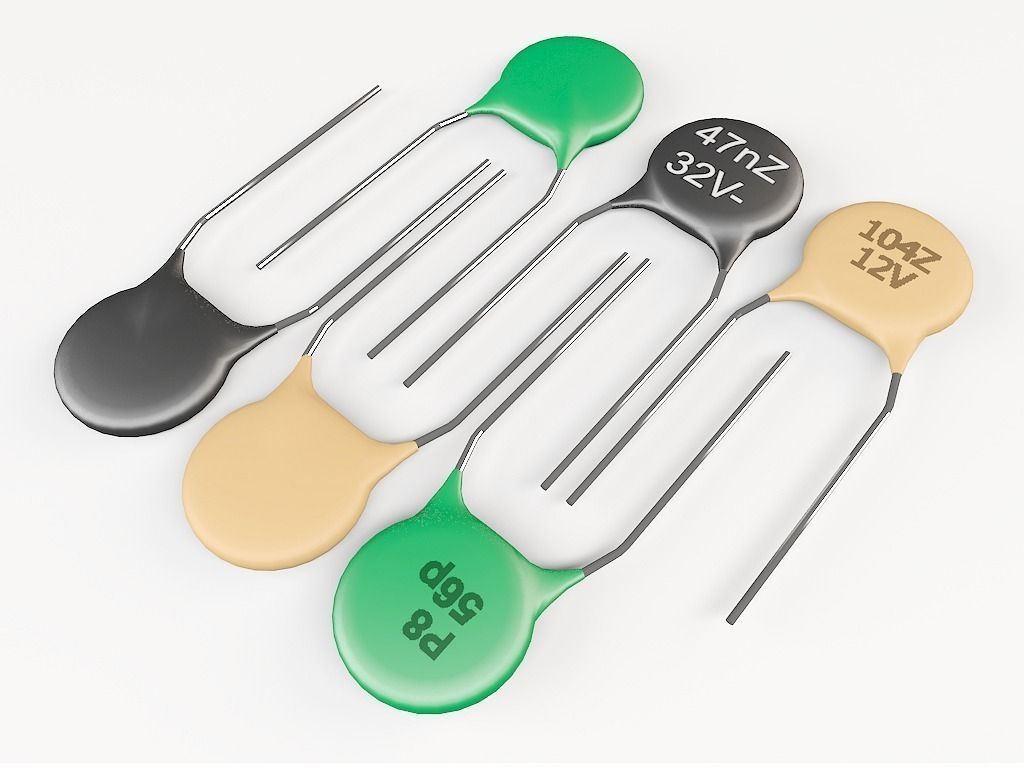 ceramic capacitor Low-poly 3D model_1
