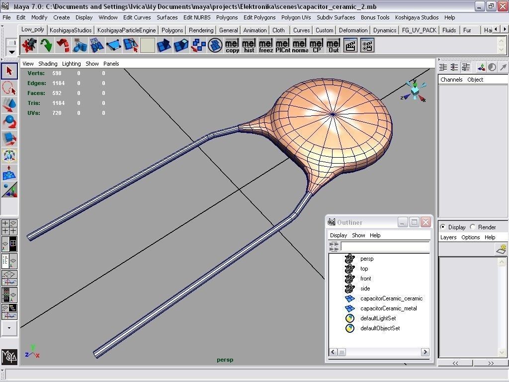 ceramic capacitor Low-poly 3D model_4