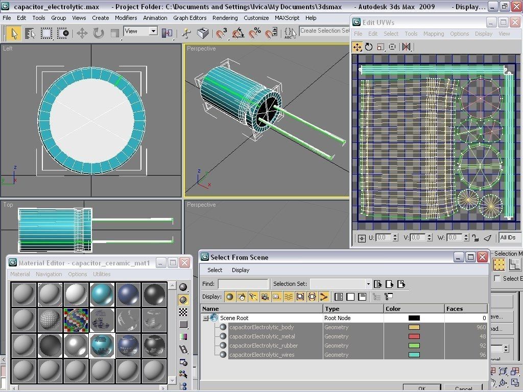 electrolytic capacitor Low-poly 3D model_6