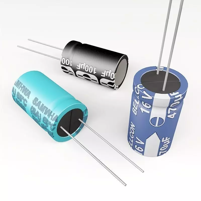 electrolytic capacitor Low-poly 3D model_0