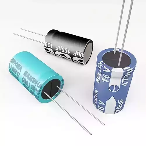 electrolytic capacitor Low-poly 3D model