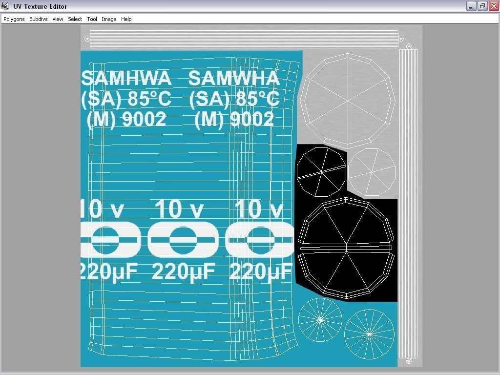 electrolytic capacitor Low-poly 3D model_8