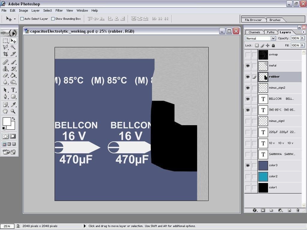 electrolytic capacitor Low-poly 3D model_7