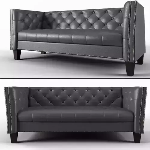 Sofa No 4 - Preston Gray Bi-Cast Leather Sofa