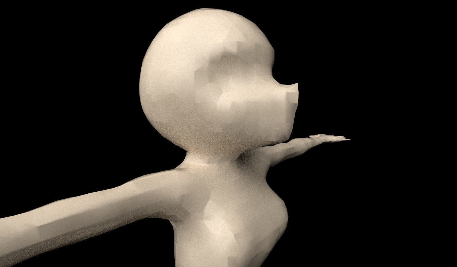 Anime - or - Loli base model Free low-poly 3D model_37