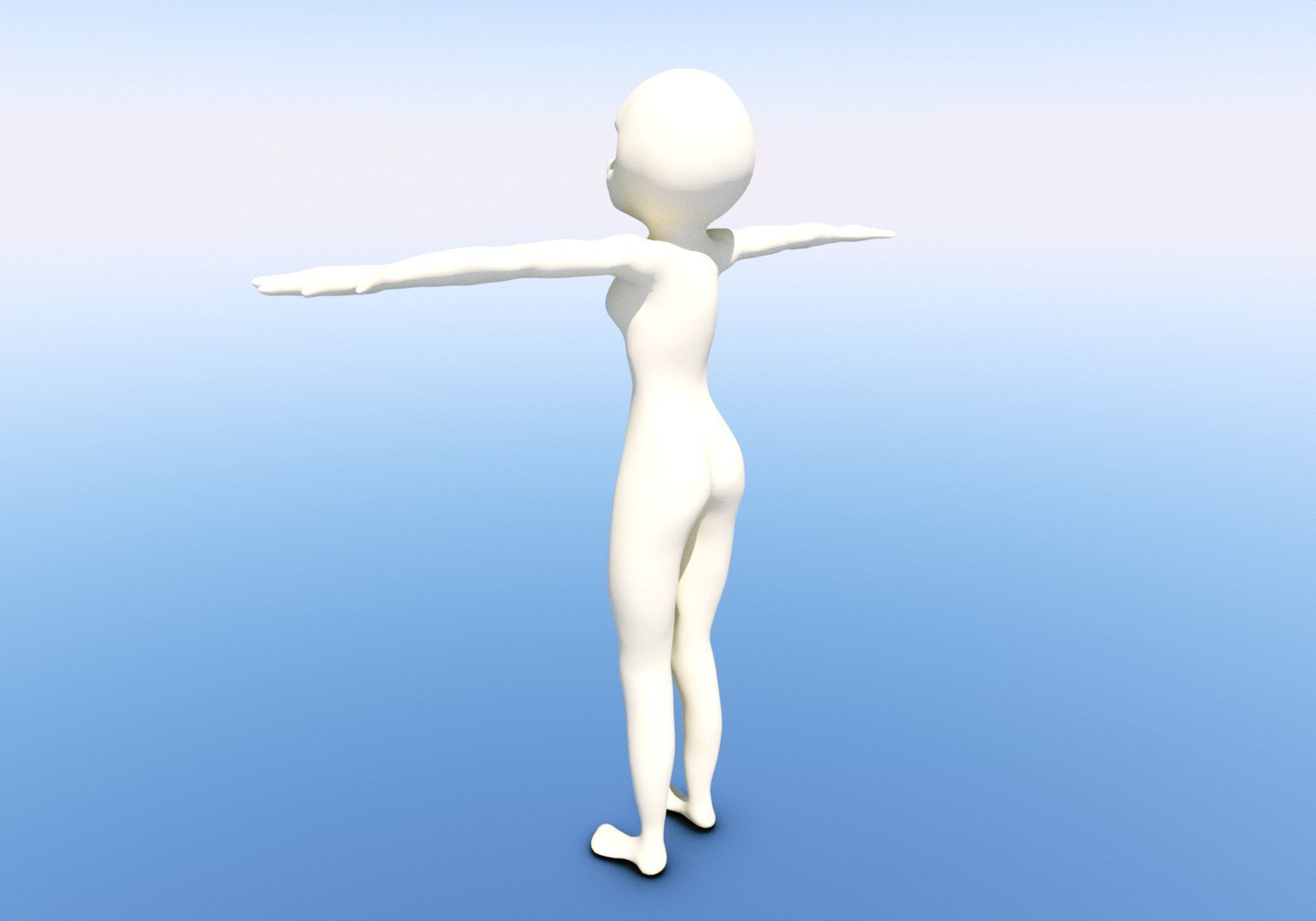 Anime - or - Loli base model Free low-poly 3D model_14