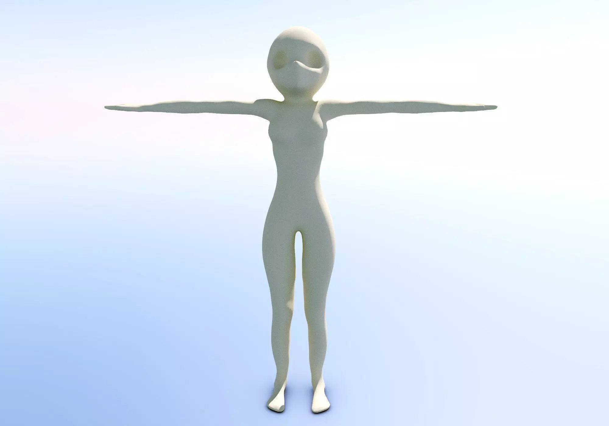 Anime - or - Loli base model Free low-poly 3D model_0
