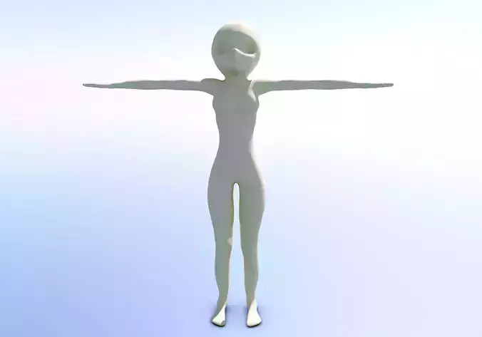 Anime - or - Loli base model Free low-poly 3D model