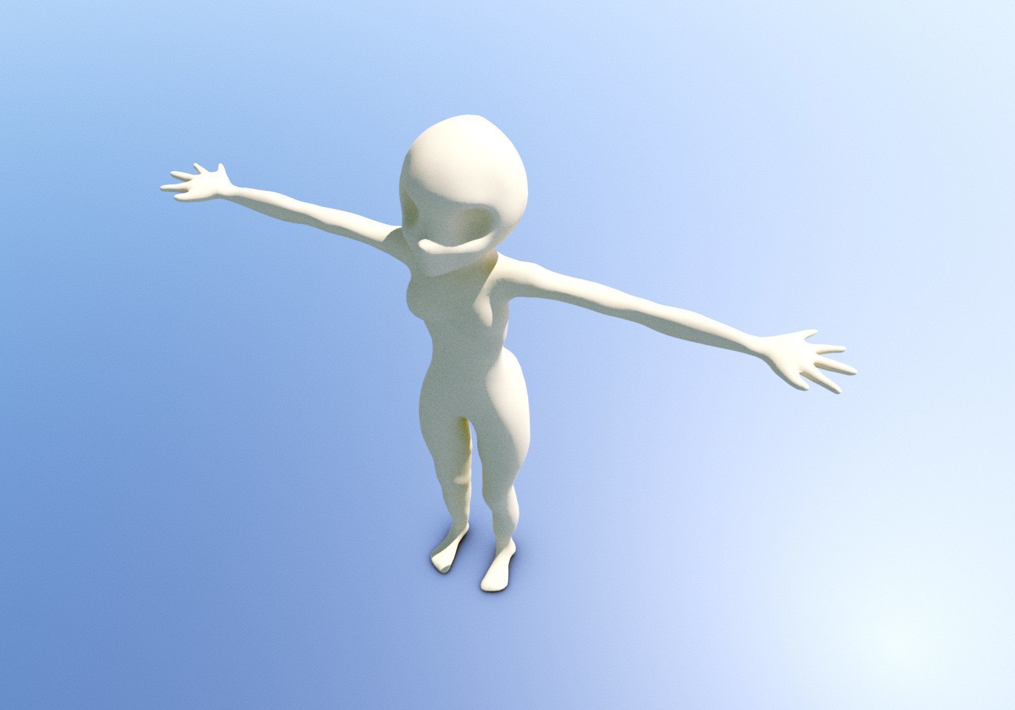 Anime - or - Loli base model Free low-poly 3D model_18