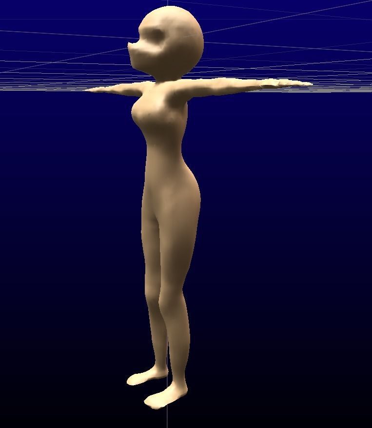 Anime - or - Loli base model Free low-poly 3D model_33