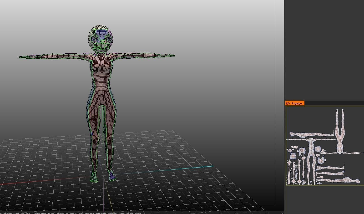 Anime - or - Loli base model Free low-poly 3D model_30