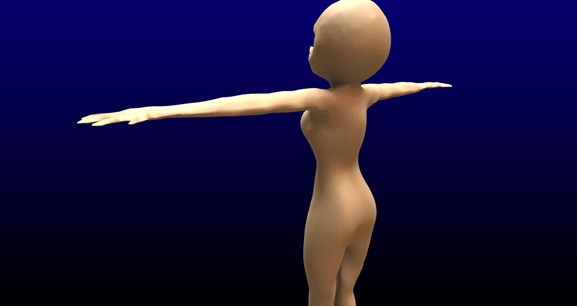 Anime - or - Loli base model Free low-poly 3D model_40