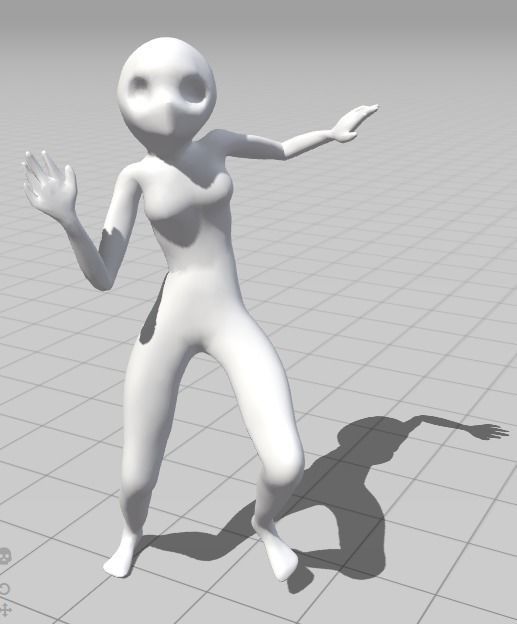 Anime - or - Loli base model Free low-poly 3D model_4