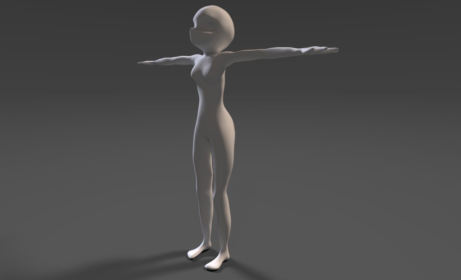 Anime - or - Loli base model Free low-poly 3D model_22