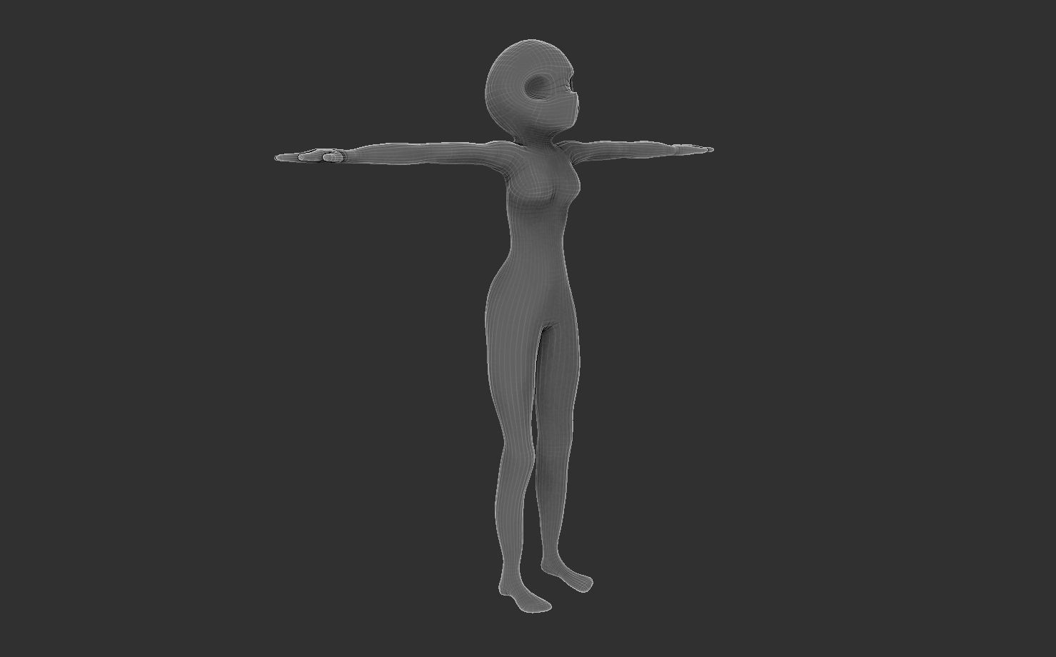 Anime - or - Loli base model Free low-poly 3D model_27